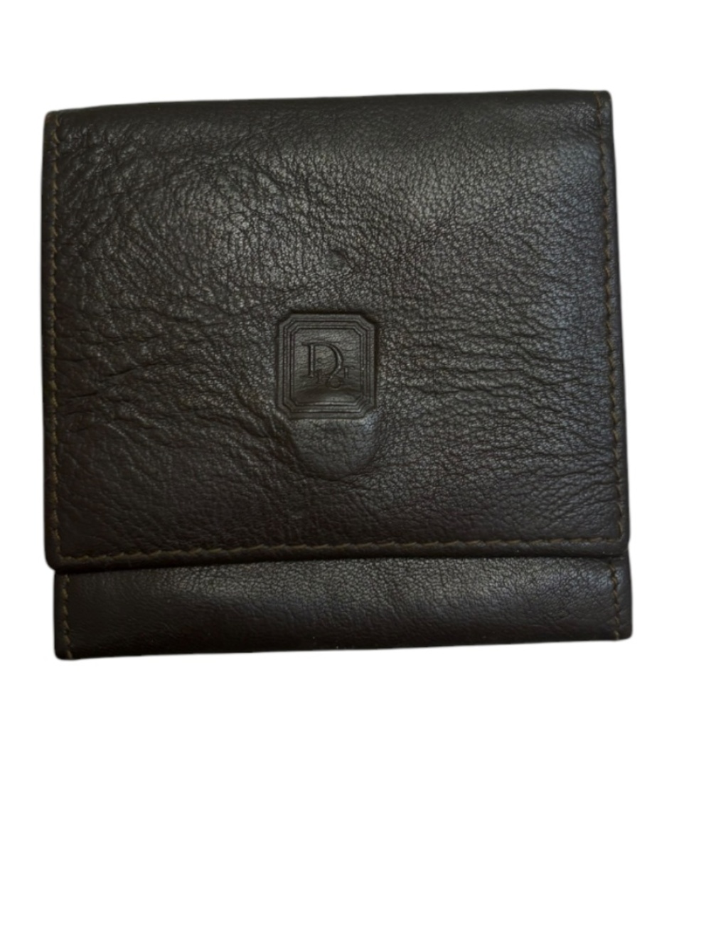 Dior vintage brown leather coin pouch